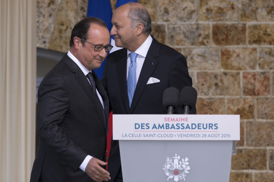 François Hollande et Laurent Fabius, le 28 août 2015.