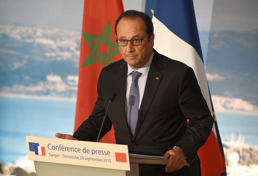 François Hollande lors de sa conférence de presse à Tanger, le 20 septembre 2015.