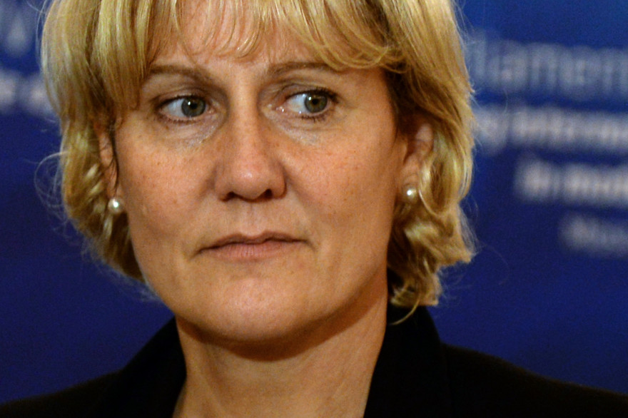 Nadine Morano en déplacement à Moscou le 1er octobre.