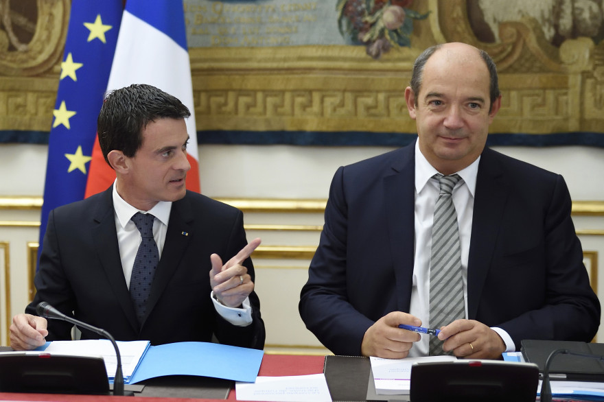 Manuel Valls et Gilles Gateau le 9 octobre 2015 à Paris