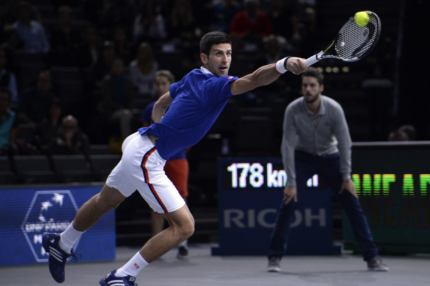 Le Serbe Novak Djokovic à Bercy en novembre 2015