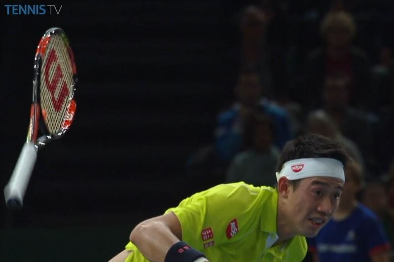 Le Japonais Kei Nishikori jeudi 5 novembre 2015 à Bercy