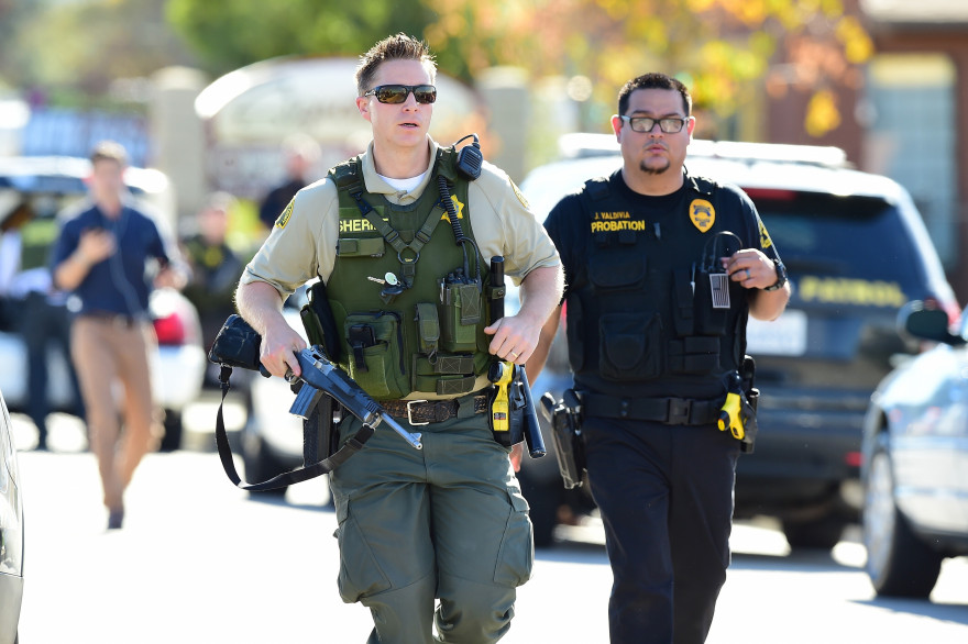 La police sur les lieux de la fusillade à San Bernardino, en Californie