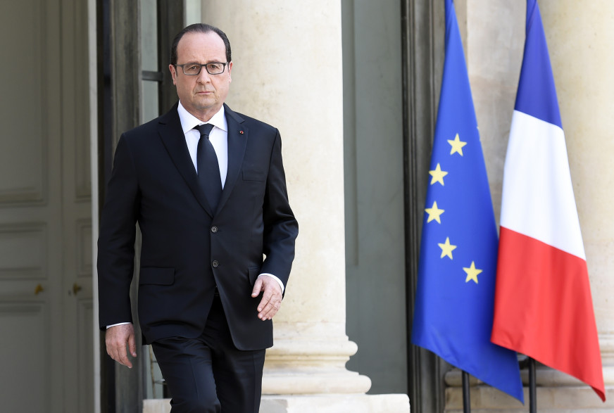 François Hollande sur le perron de l'Élysée