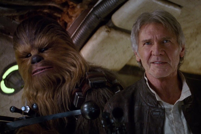 Chewbacca et Han Solo dans "Star Wars : Episode 7".