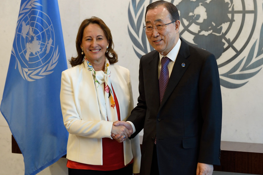 Ségolène Royal et Ban Ki-moon, le 11 janvier 2016 à New York
