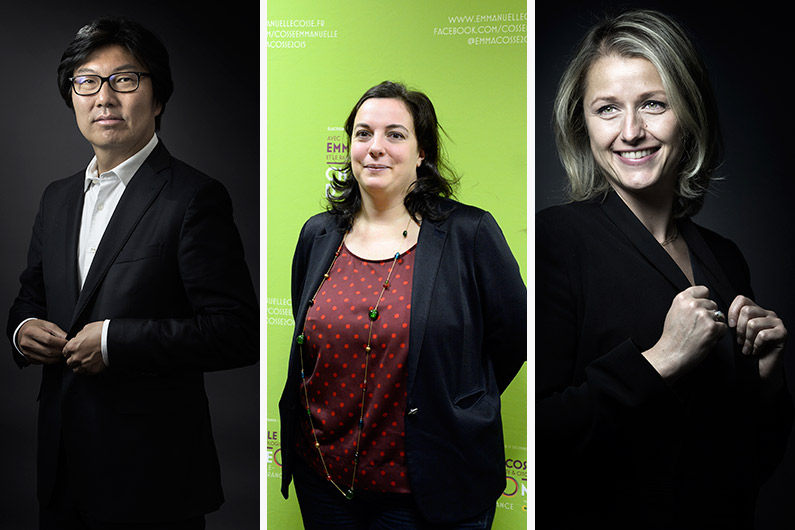 Les trois écologistes Jean-Vincent Placé, Emmanuelle Cosse et Barbara Pompili, entrent au gouvernement le 11 févier 2016