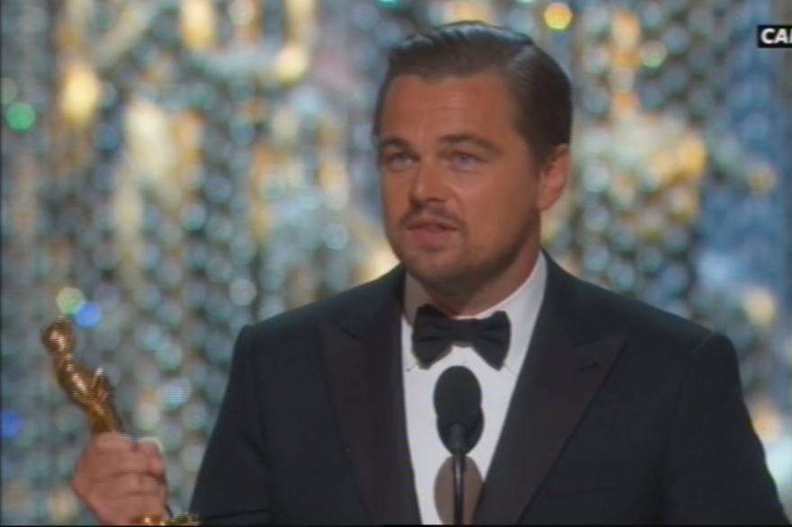 Leonardo DiCaprio a reçu l'Oscar du meilleur acteur pour son rôle dans "The Revenant".