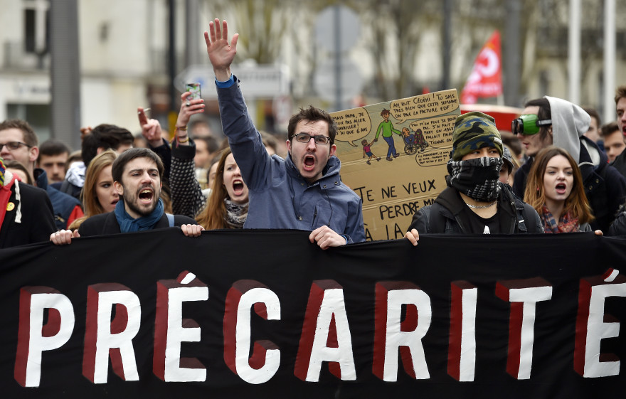 La jeunesse étudiante et lycéenne a défilé en nombre le 9 mars 2016, ici à Nantes
