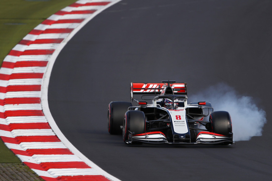 Romain Grosjean et sa Haas au Nürburgring le 10 octobre 2020