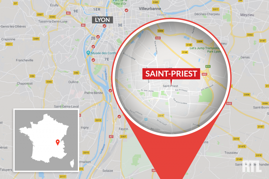La ville de Saint-Priest, près de Lyon (Rhône-Alpes)