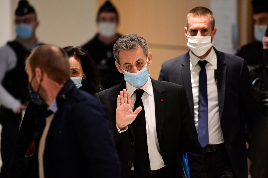 Nicolas Sarkozy, avant l'audience de son procès dans l'affaire des "écoutes", le 7 décembre 2020