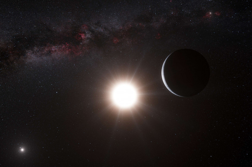 Une vue d'artiste montre la planète en orbite autour de l'étoile Alpha du Centaure B, un membre du système d'étoiles triple le plus proche de la Terre