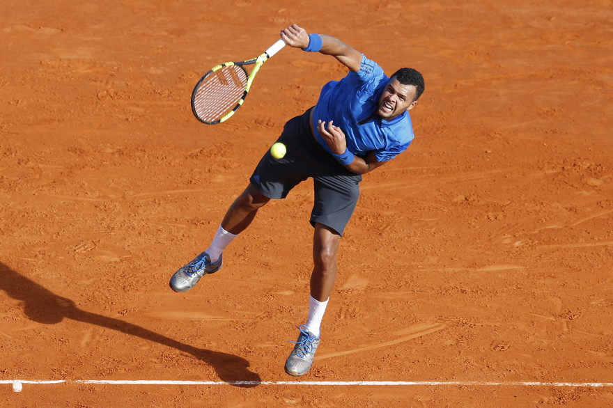 Jo-Wilfried Tsonga en avril 2016 à Monte-Carlo