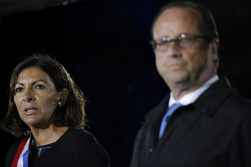 Anne Hidalgo et François Hollande lors de la cérémonie du 70e anniversaire de la libération de Paris, le 25 août 2014