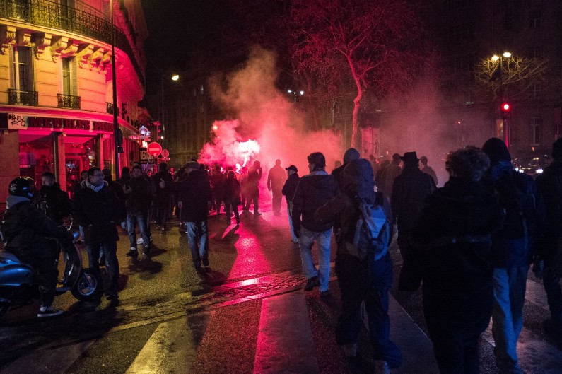 Une manifestation en marge de "Nuit debout" le 9 avril 2016 (illustration).