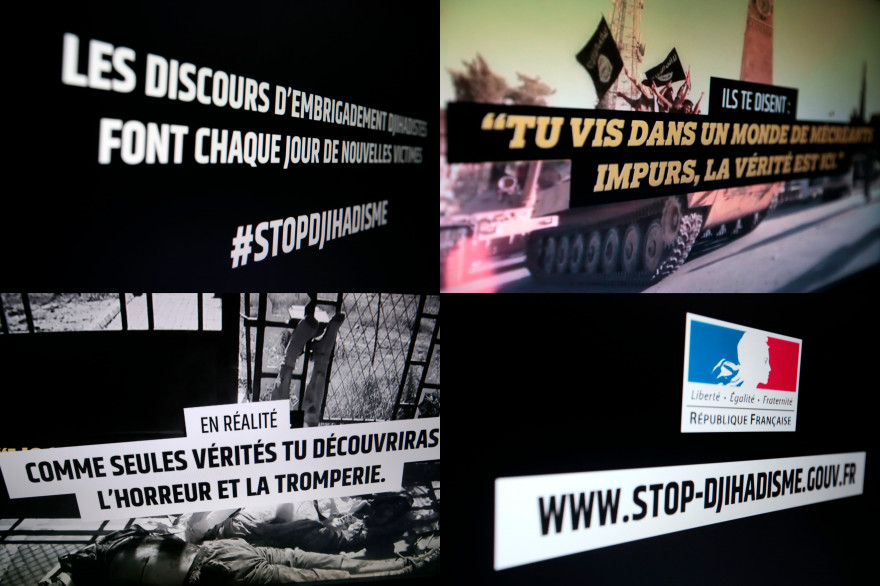 Différentes illustrations du site www.stop-djihadisme.gouv.fr qui tente de combattre la radicalisation