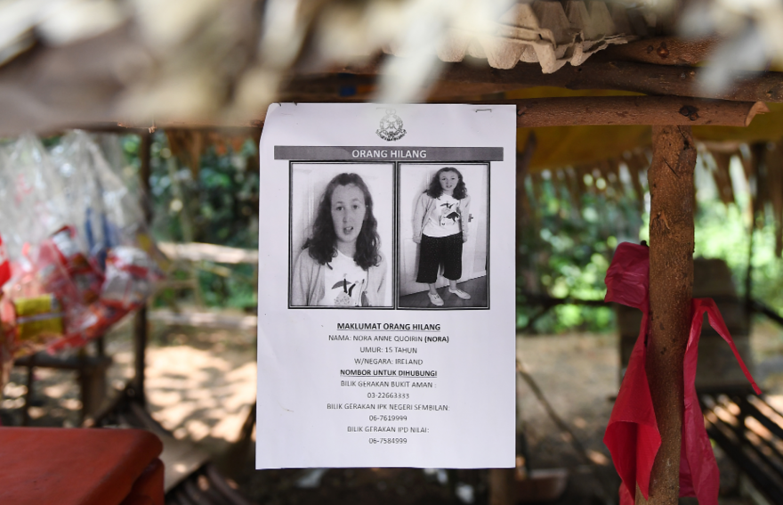 Des affiches de la jeune Nora Quoirin le 13 août dernier en Malaisie.