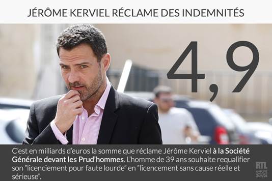 Jérôme Kerviel réclame des indemnités