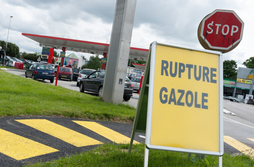 Un station-service en rupture de gazole, le 21 mai 2016