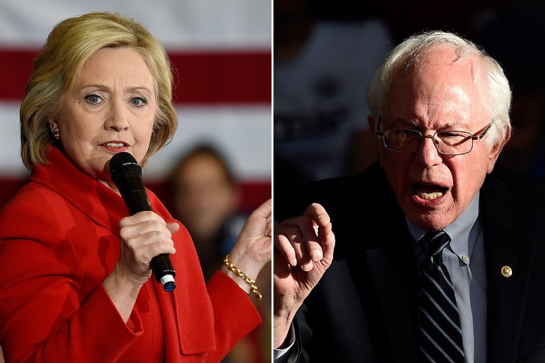 Les candidats démocrates à l'élection américaine Hillary Clinton et Bernie Sanders