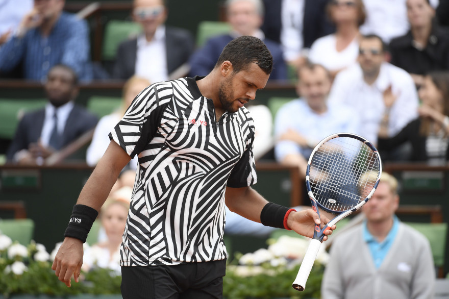 Jo-Wilfried Tsonga en mai 2016 à Roland-Garros