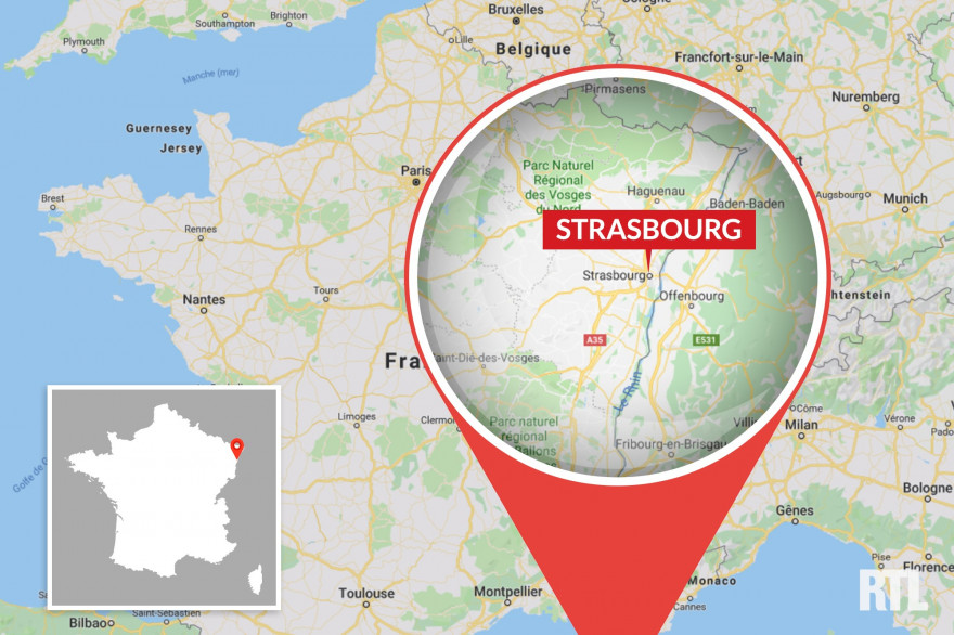 Une carte de Strasbourg (illustration)