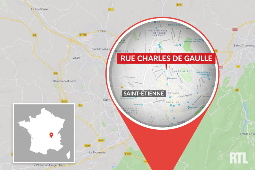 Une carte de Saint-Étienne (illustration)