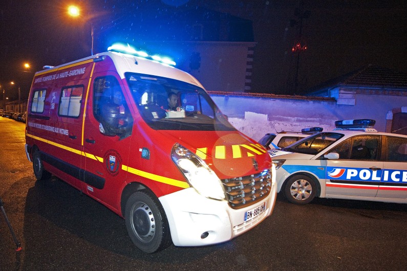 Un camion de pompiers (illustration)