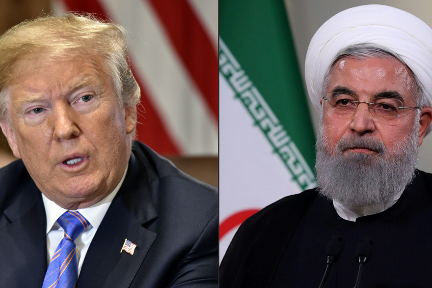 Le président des États-Unis Donald Trump et Hassan Rohani, président de la République islamique d'Iran