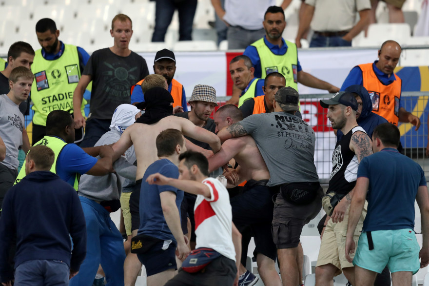 Affrontement entre hooligans russes et anglais à Marseille le 11 juin pour l'Euro 2016 (illustration)