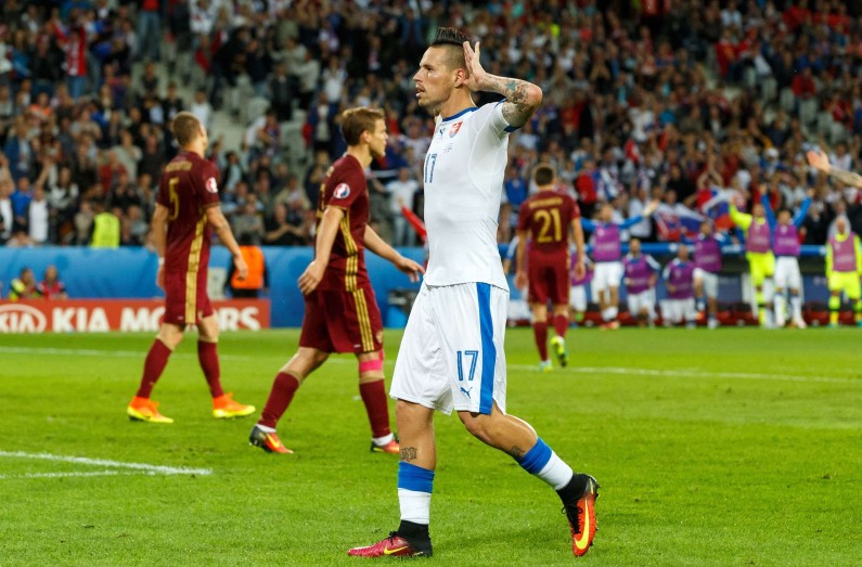 Marek Hamsik, auteur du deuxième but slovaque.