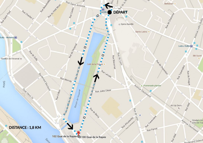 Le parcours prévu de la manifestation contre la loi travail du 23 juin 2016 à Paris