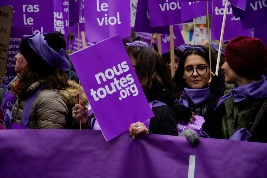 Des manifestantes à la marche #NousToutes contre les violences faites aux femmes le 24 novembre 2018.