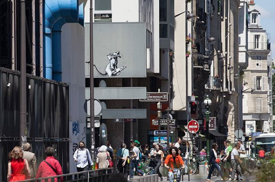 La photo du pochoir du centre Pompidou, sur le compte Instagram de Banksy.
