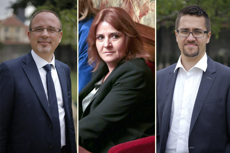 Les députés socialistes Yann Galut, Isabelle Bruneau et Alexis Bachelay
