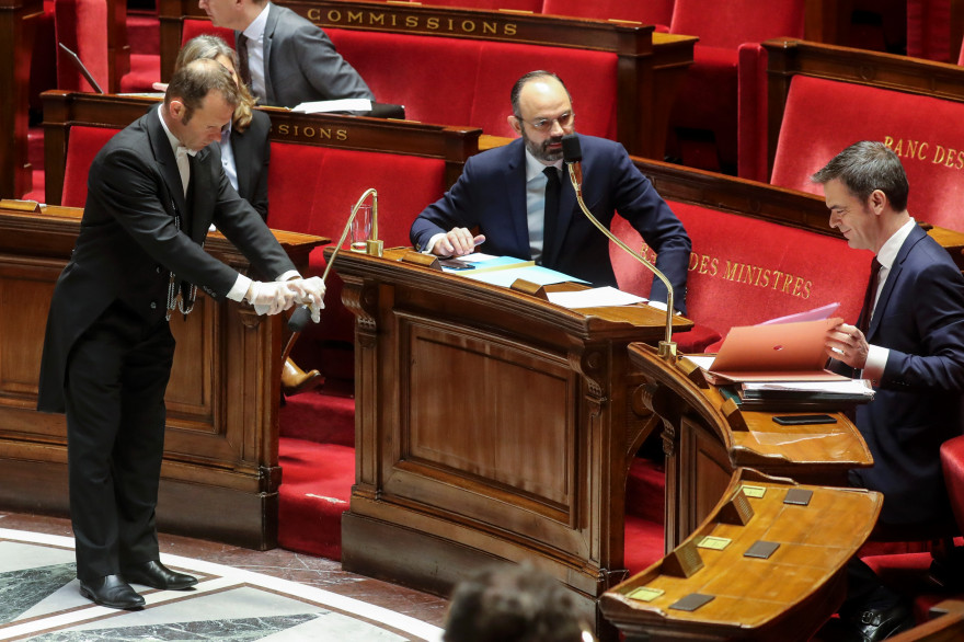 Edouard Philippe et Olivier Véran, à l'Assemblée nationale le 21 mars 2020