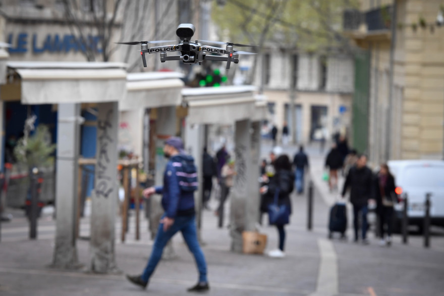 Un drone à Marseille, le 24 mars 2020