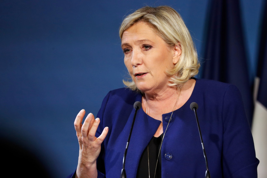 Marine Le Pen en meeting à Villeblevin, dans l'Yonne, le 21 mai 2019
