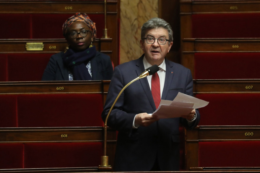 Jean-Luc Mélenchon, à l'Assemblée nationale le 22 mars 2020