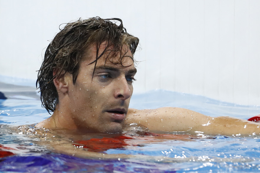 Camille Lacourt, le 8 août lors de la finale du 100m dos, à Rio.