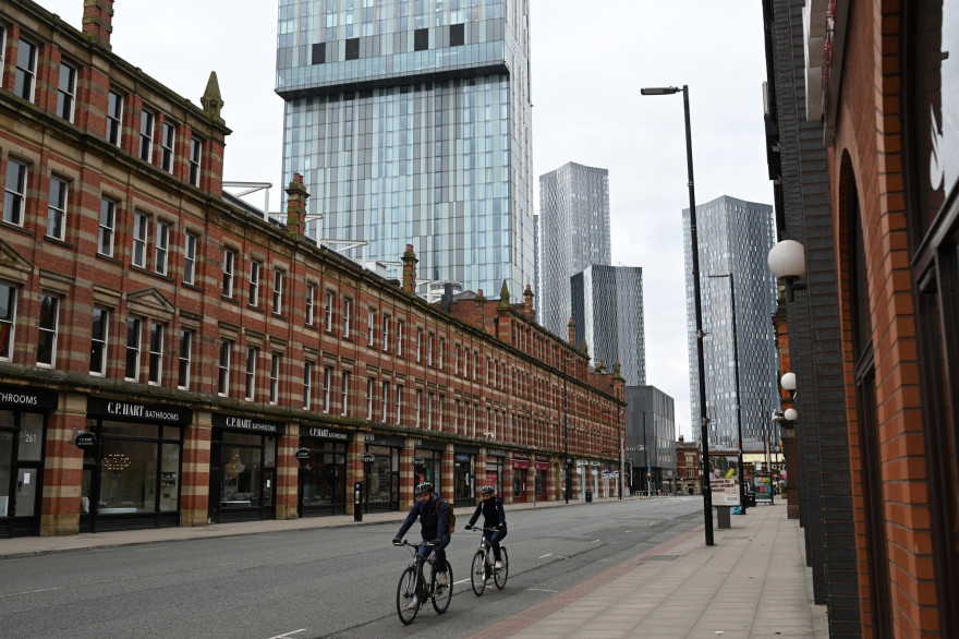 Les rues désertes de Manchester, en confinément à cause de l'épidémie de coronavirus