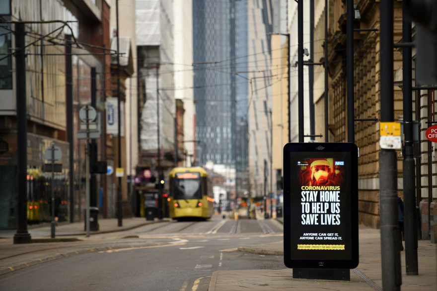 Manchester en plein confinement pour lutter contre l'épidémie de coronavirus