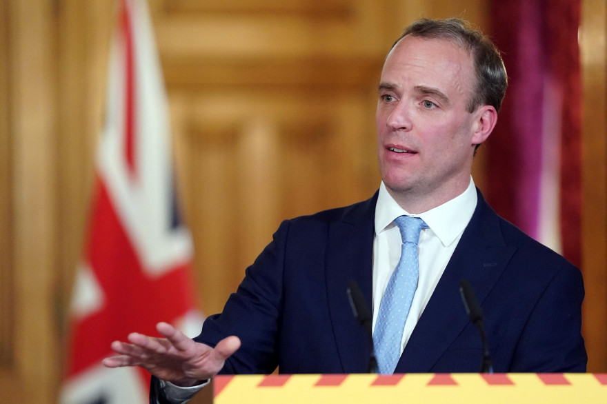 Dominic Raab, le 6 avril 2020 à Londres