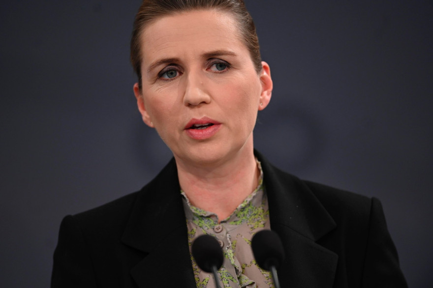 Mette Frederiksen, Première ministre du Danemak, lors d'une conférence de presse le 6 avril dernier.