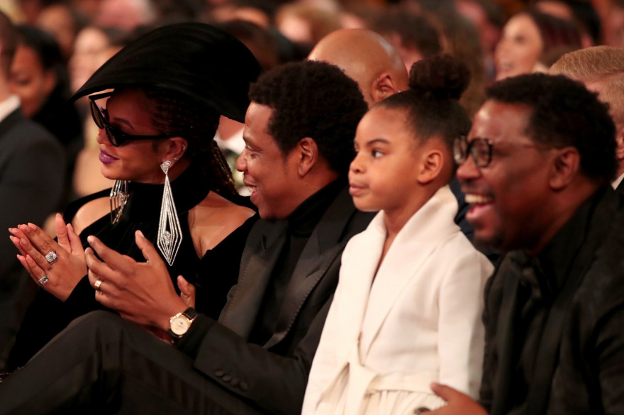 Béyoncé et Jay-Z accompagnés de leur fille Blue Ivy en 2018