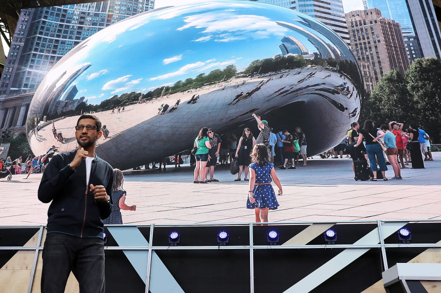 Le PDG de Google Sundar Pichai en ouverture de la conférence Google I/O 2016