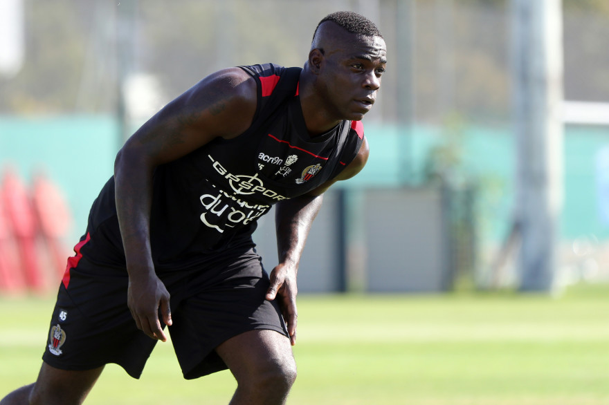Mario Balotelli à l'entraînement avec Nice