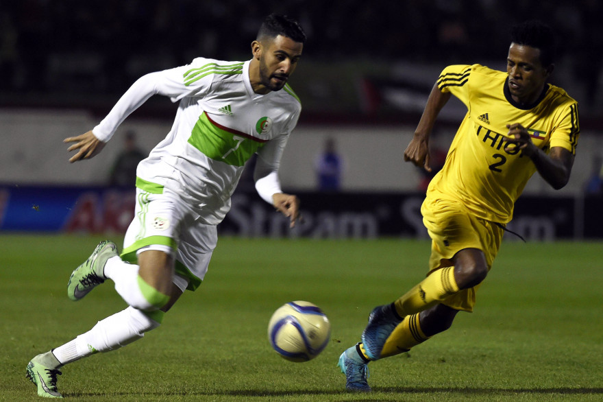Riyad Mahrez avec l'Algérie face à l'Éthiopie le 25 mars 2016