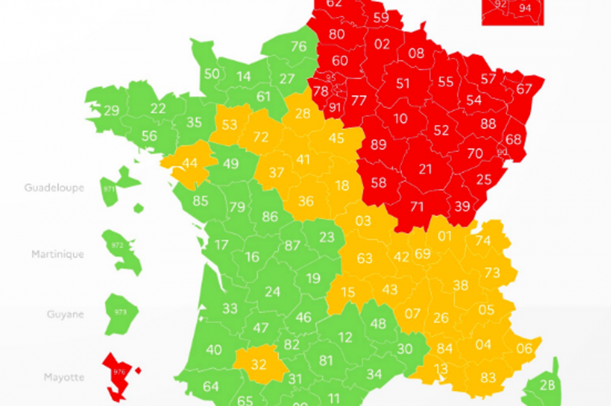 Carte du déconfinement au 1er mai 2020